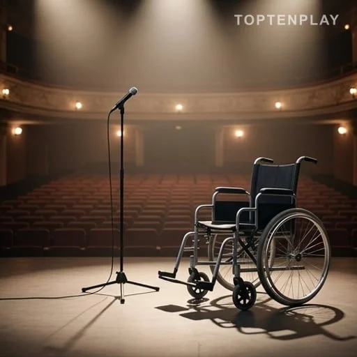 Scène de spectacle avec fauteuil roulant