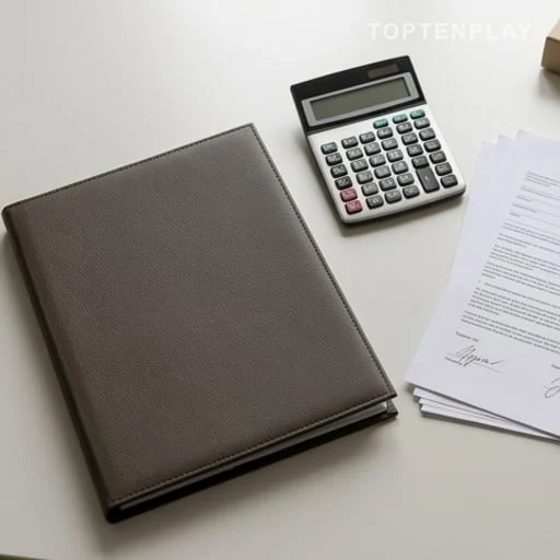 Dossier immobilier de luxe et calculatrice