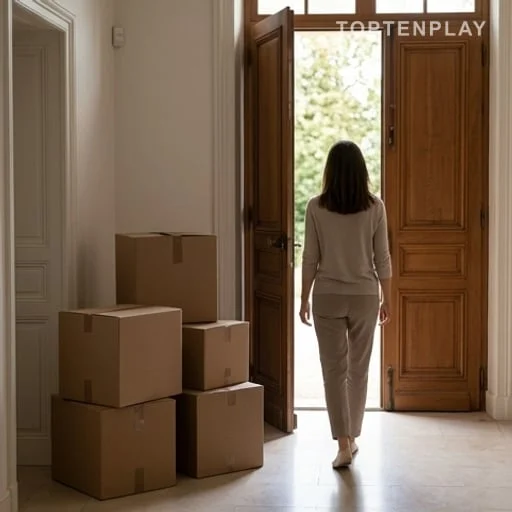Cartons de déménagement dans une maison familiale
