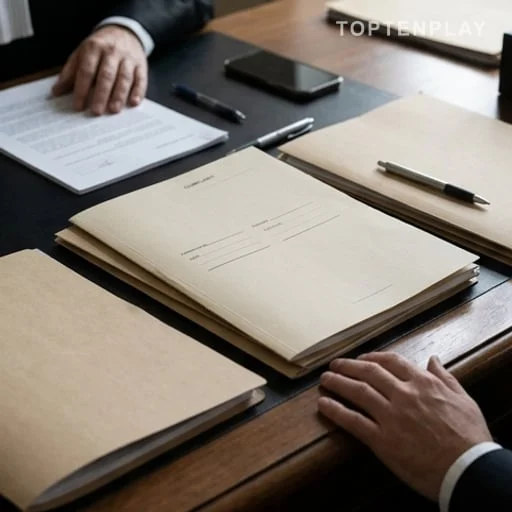 Dossier de plainte posé sur une table de justice