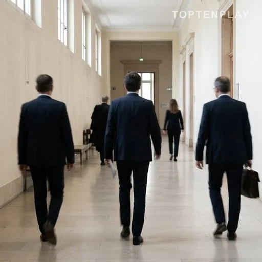 Couloir de palais de justice pendant une procédure