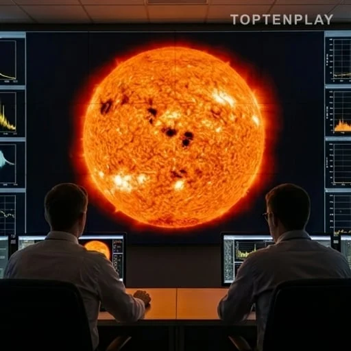 Écran montrant des taches solaires nombreuses