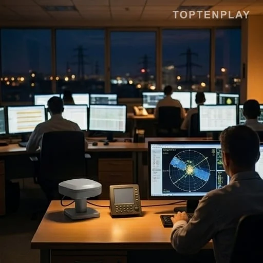 Salle de contrôle des réseaux électriques et GPS