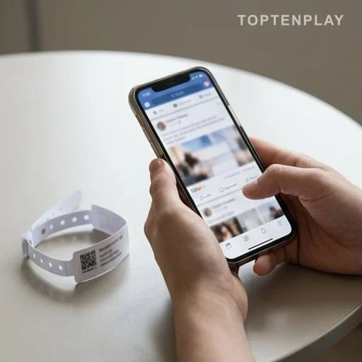 Téléphone et bracelet hospitalier après une annonce en ligne