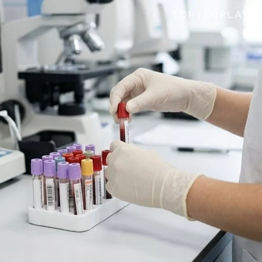 Tubes sanguins analysés pour une leucémie