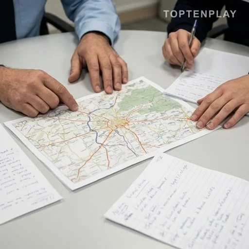 Enquêteurs examinant une piste de sécurité routière