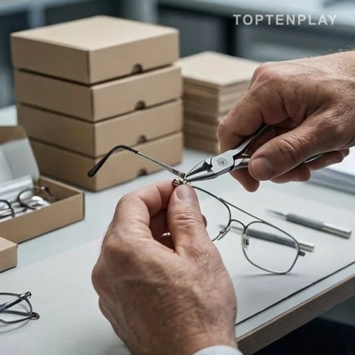 Atelier d’optique préparant des montures très demandées
