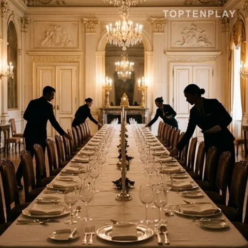 Dîner officiel préparé dans un palais historique