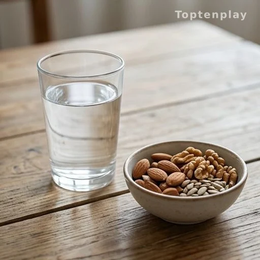 Collation saine sans sucre sur une table en bois, illustrant l'alimentation keto et la fin des fringales