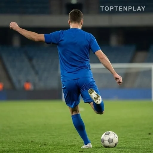 Footballeur anonyme en match avec ballon