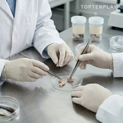 Contrôle sanitaire sur des échantillons de poisson