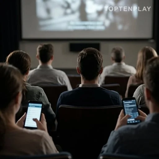 Public anonyme consultant des avis sur un documentaire