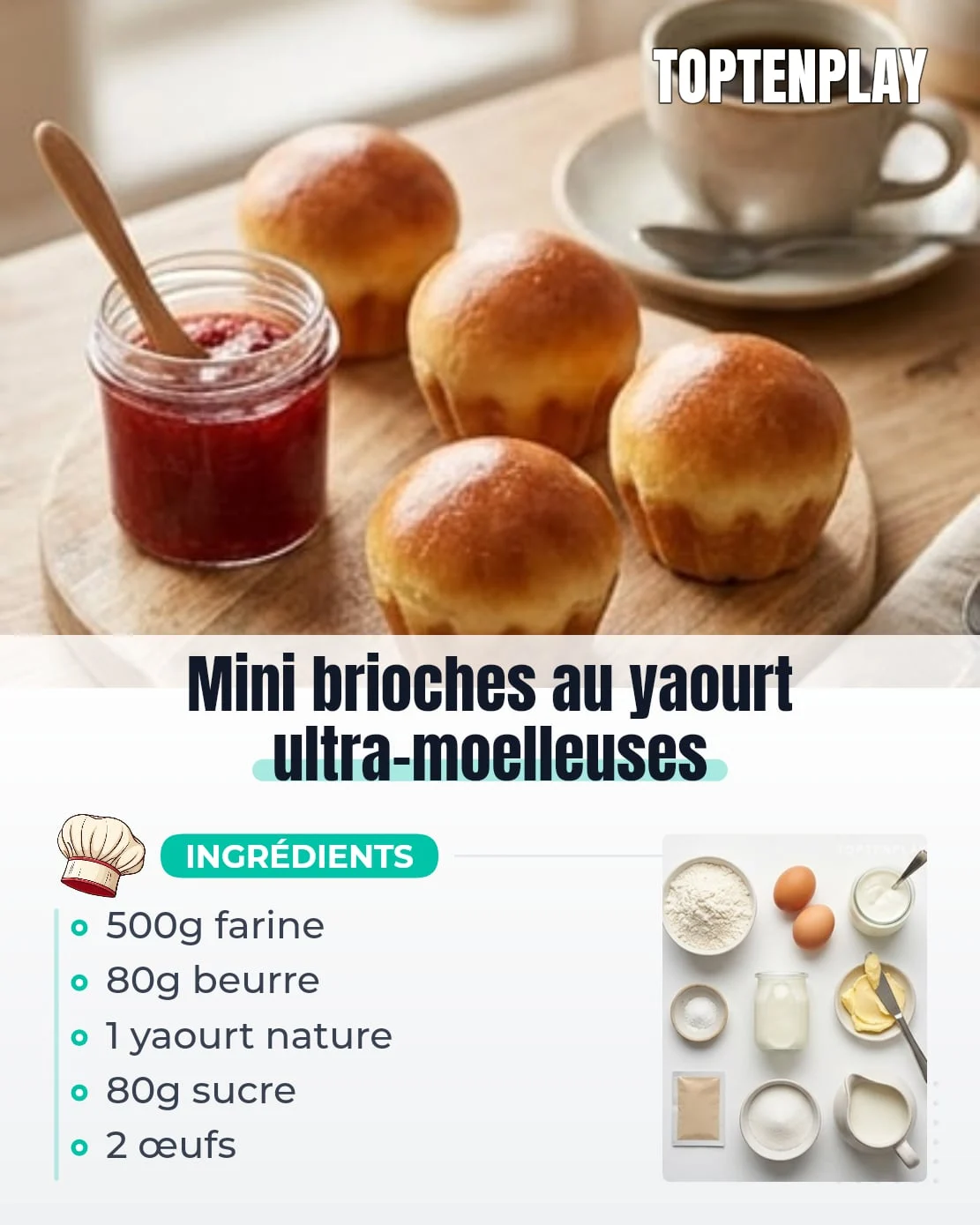 Mini brioches au yaourt ultra-moelleuses