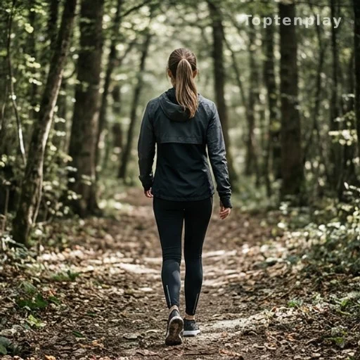 Joggeuse de dos sur un chemin forestier, scène d'agression à Saint-Brieuc