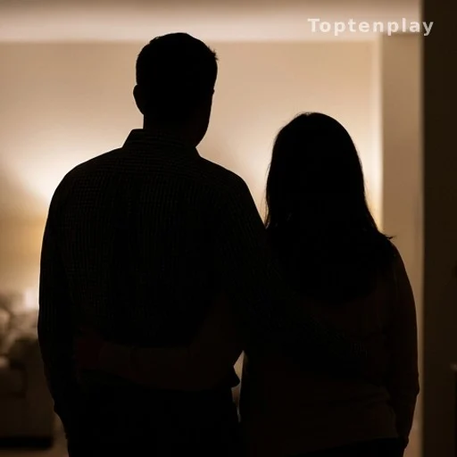 Couple vu de dos, soutien familial dans une affaire judiciaire