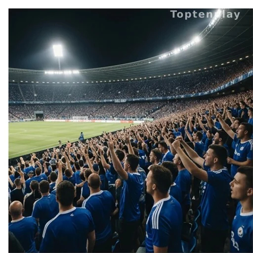 Supporters en maillot bleu dans un stade lors d'un match de Coupe du monde 2026