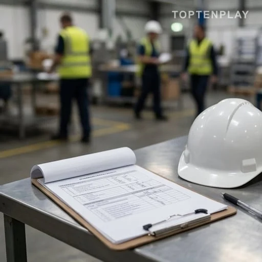 Documents d’inspection du travail sur un site industriel