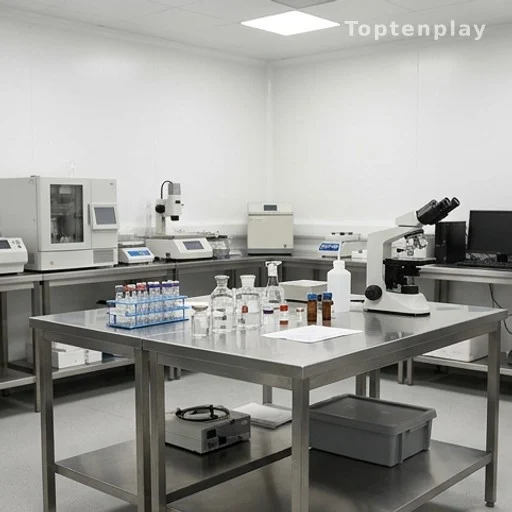 Laboratoire médico-légal avec équipements d'analyse dans le cadre d'une expertise judiciaire