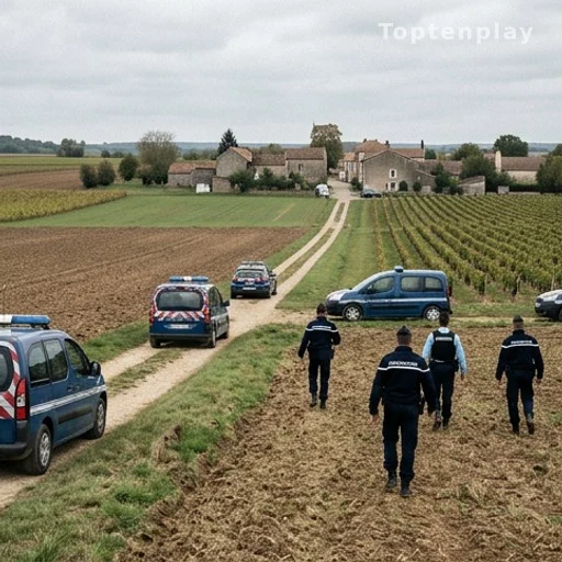 Gendarmes de dos lors de recherches dans les champs du Gers