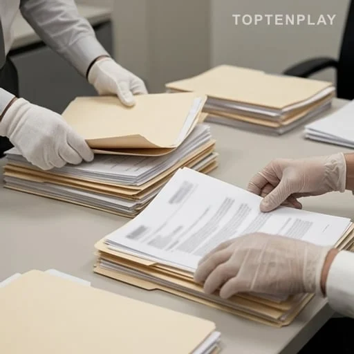 Dossiers de protection des mineurs sur un bureau