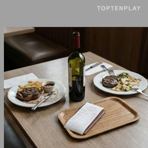 Table de restaurant avec addition au centre