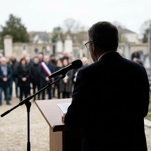 Maire de Fleurance prenant la parole lors de la cérémonie d'obsèques de Lyhanna