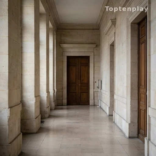 Couloir d'un palais de justice français, affaire Jérôme Barella mise en examen