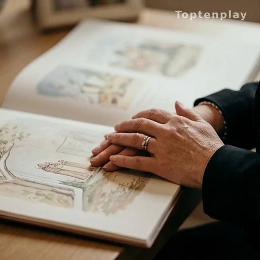 Mains posées sur un roman graphique ouvert, hommage à une autrice de bande dessinée