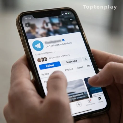 Écran de smartphone affichant une chaîne YouTube avec des millions d'abonnés