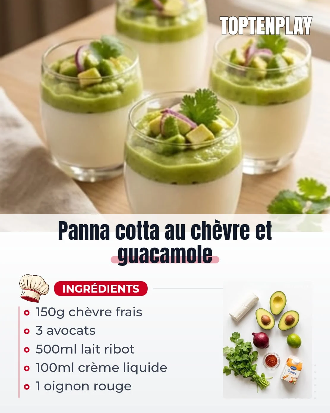 Panna cotta au chèvre et guacamole