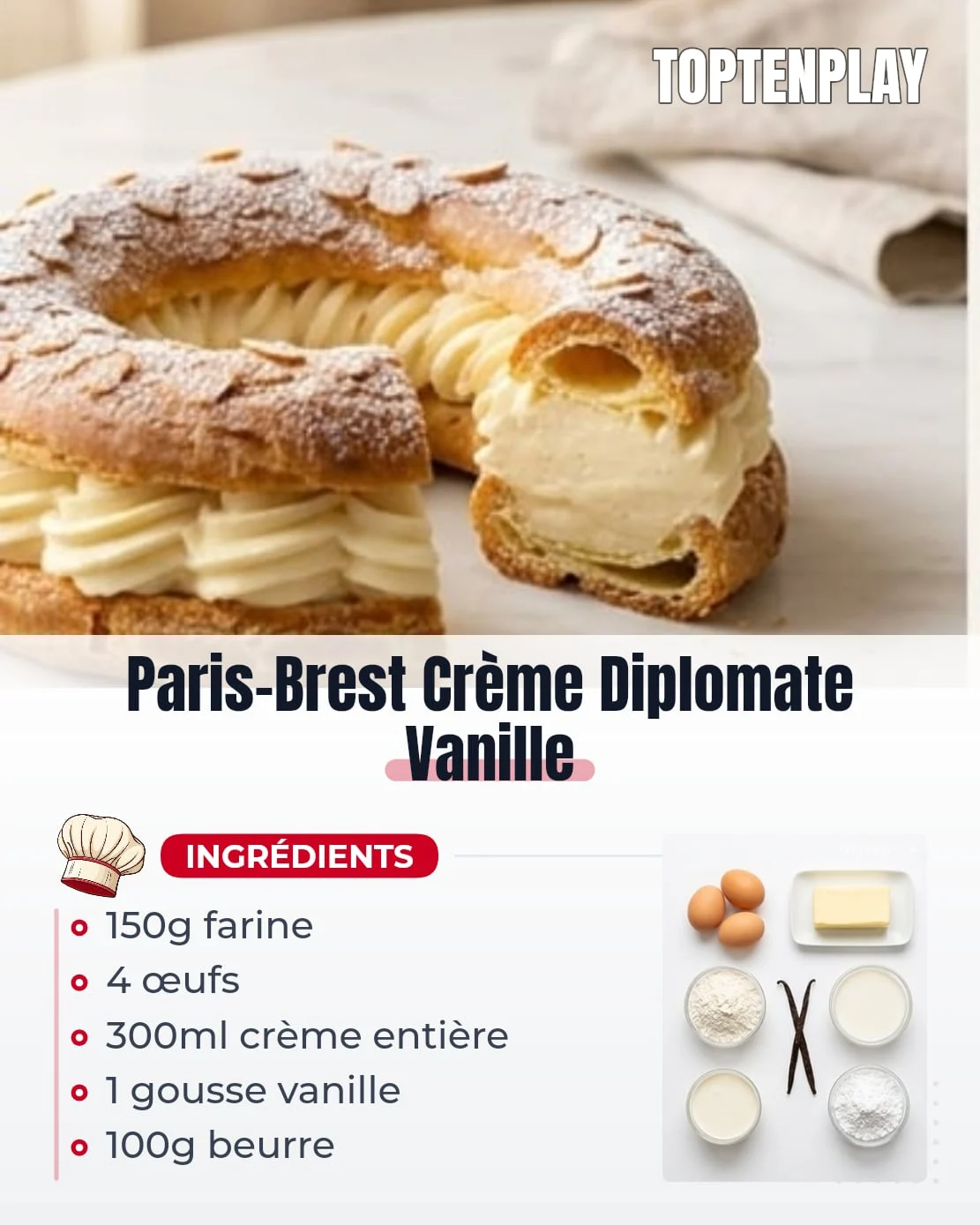 Paris-Brest Crème Diplomate Vanille
