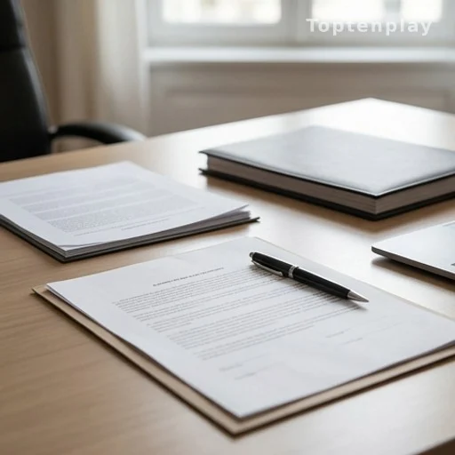 Documents juridiques sur un bureau dans le cadre d'une procédure pénale pour agression sexuelle