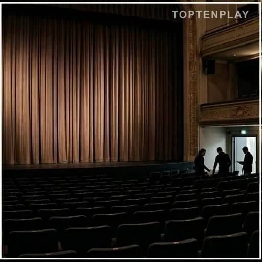 Salle de théâtre vide après représentations annulées