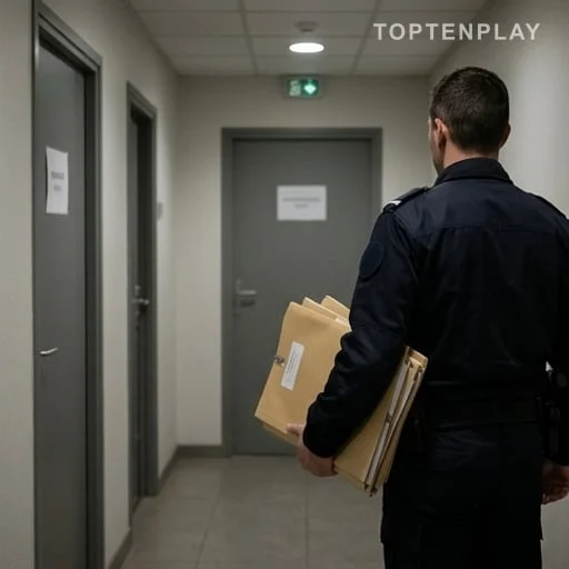 Couloir d’enquête de police dans une procédure judiciaire