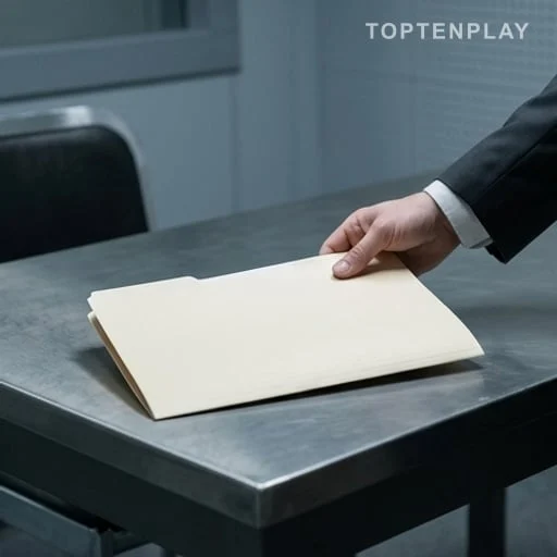 Dossier de justice posé dans une salle d’enquête