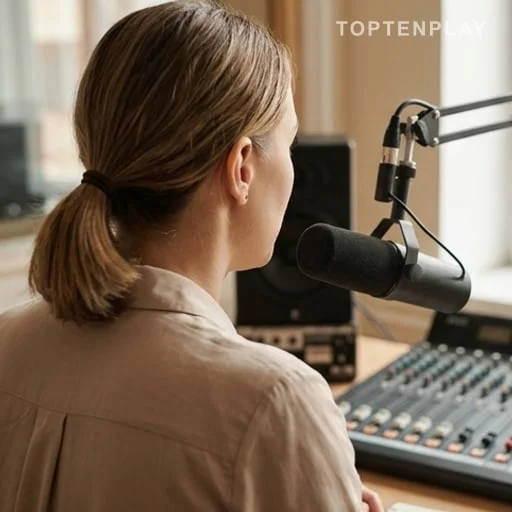 Animatrice de radio réagissant à une affaire judiciaire