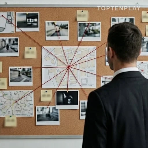Tableau d’enquête reliant plusieurs lieux