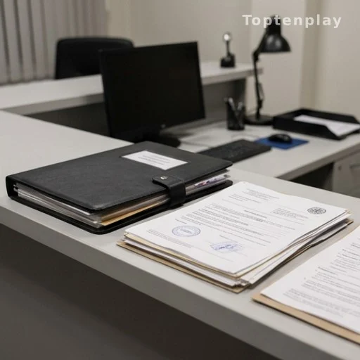 Bureau de réception d'un commissariat avec dossiers de plainte pour viol