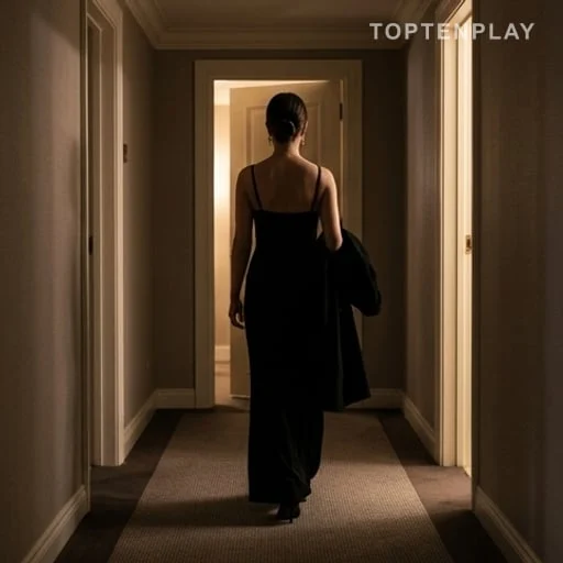Femme de dos dans un couloir d’appartement