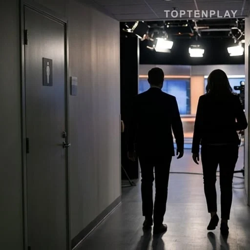 Couloir de studio télévisé lié à un témoignage