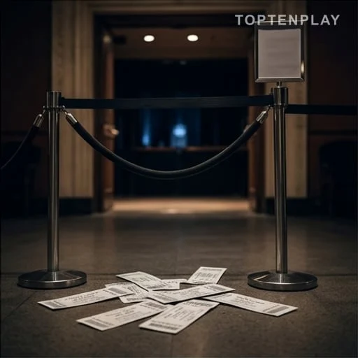 Billets de concert devant une salle fermée