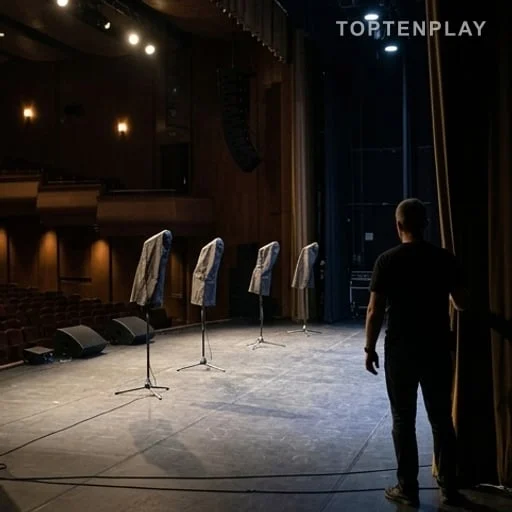 Scène de concert vide après annulation de dates