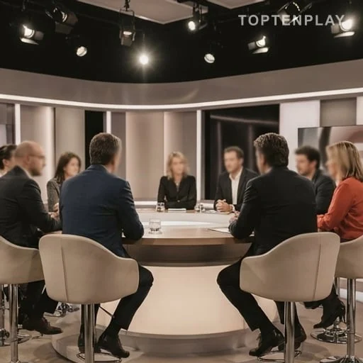 Invités anonymes sur un plateau de télévision