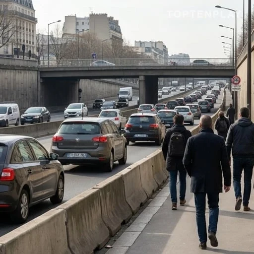Circulation automobile sur le périphérique parisien