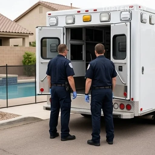 Secours après des gestes de secours au bord d’une piscine