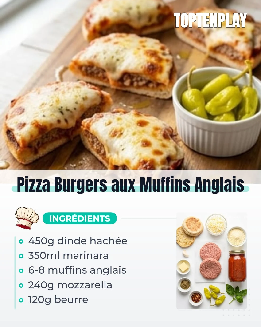 Pizza Burgers aux Muffins Anglais