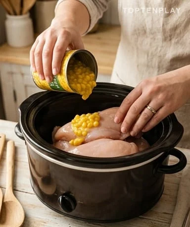 Assemble the slow cooker like a bed, not a pan