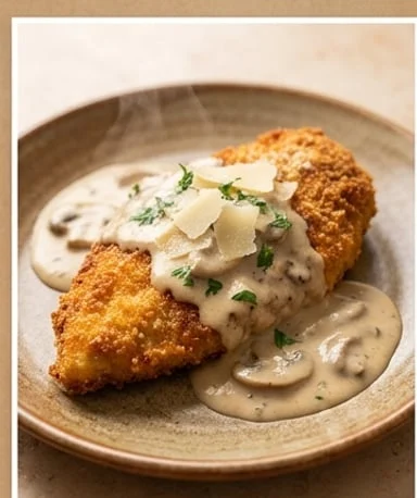 poulet-croustillant-sauce-champignons-parmesan-cover poulet-croustillant-sauce-champignons-parmesan cover