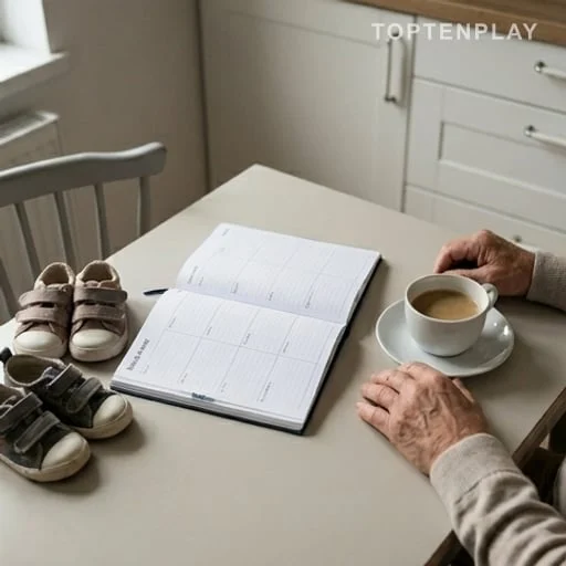 Planning de retraite et garde d’enfants sur une table