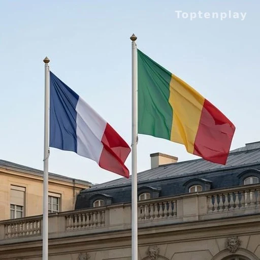 Drapeaux officiels symbolisant les relations diplomatiques franco-thaïlandaises